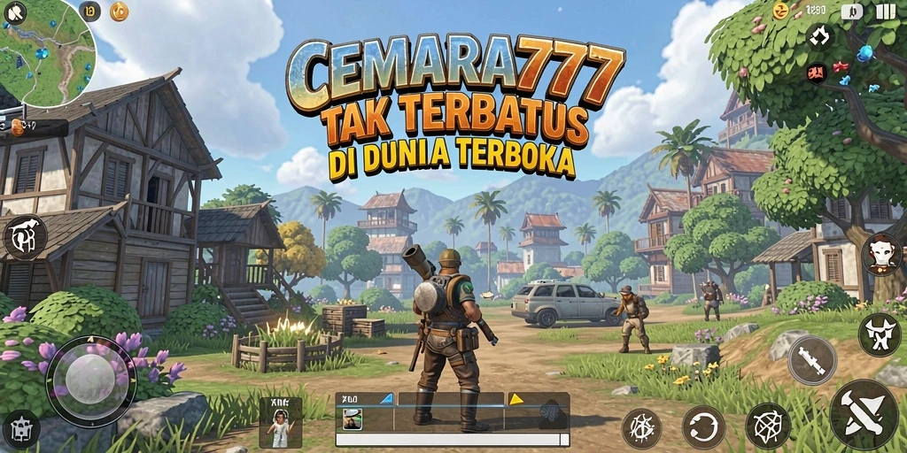 Screenshot gameplay <strong>CEMARA777</strong> menampilkan keindahan dunia terbuka yang luas.