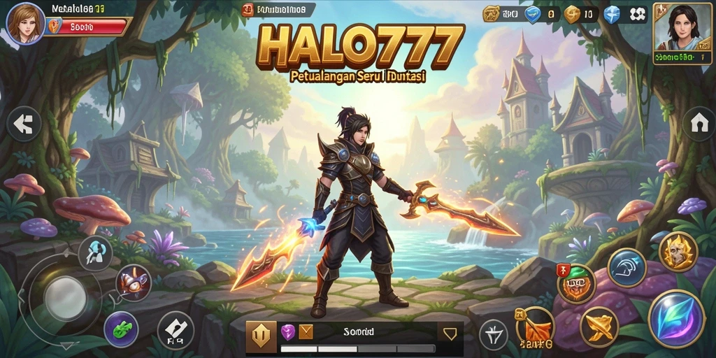 Tangkapan layar utama HALO777 menampilkan aksi seru dalam petualangan fantastis.