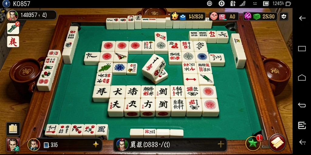 Tampilan gameplay menarik dari KO857 yang menunjukkan permainan Mahjong.