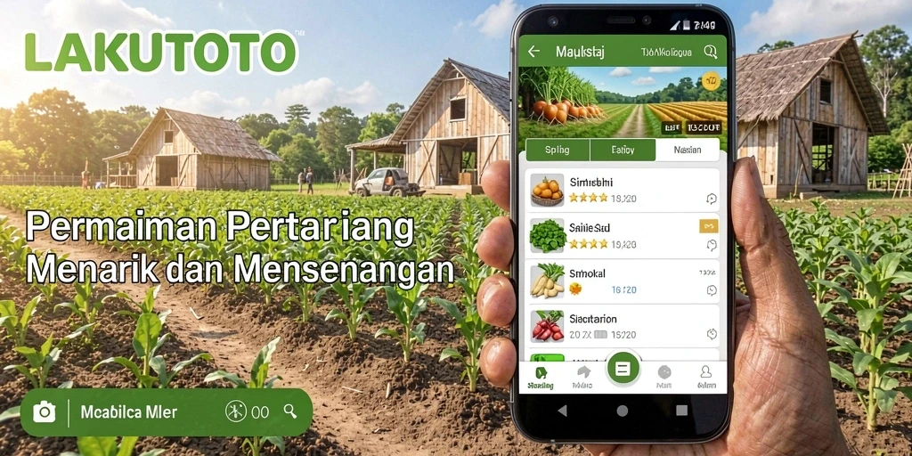 Tampilan gameplay <strong>LAKUTOTO</strong> menampilkan ladang yang hijau dan beragam tanaman.