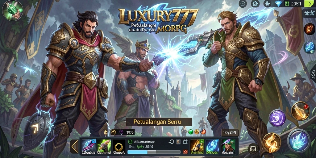 Tampilan gameplay <strong>LUXURY777</strong> yang menakjubkan dengan aksi pertempuran mendebarkan.