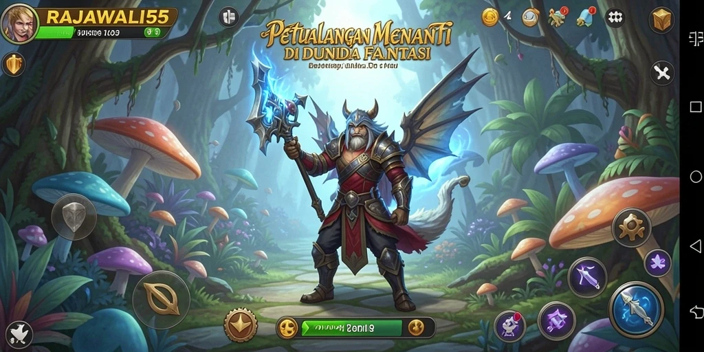 Tangkapan layar gameplay RAJAWALI55 menunjukkan aksi petualangan seru.