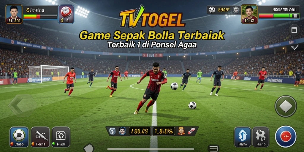 Gameplay mendebarkan dalam TVTOGEL yang menampilkan aksi sepak bola real-time.